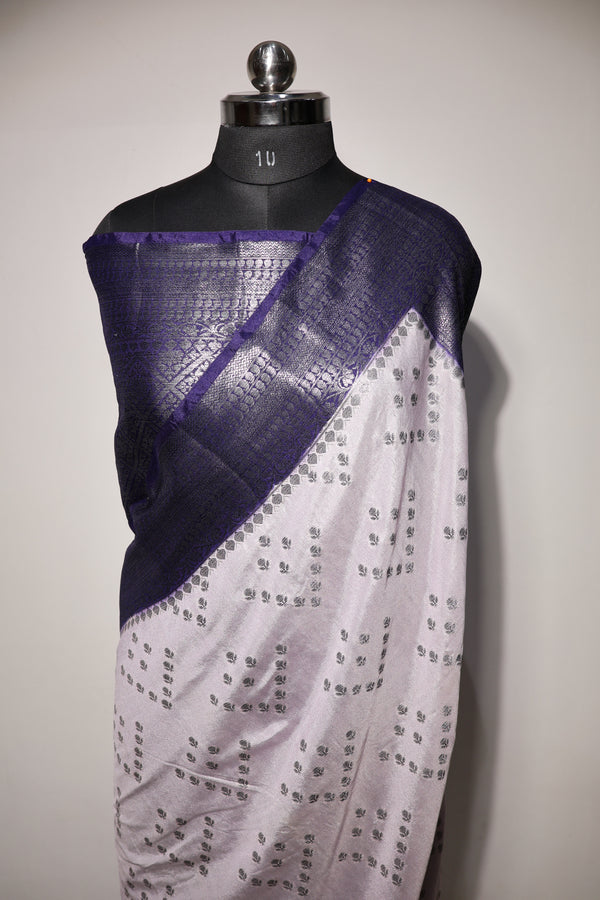 Banarasi Silk Saree in Black Zari