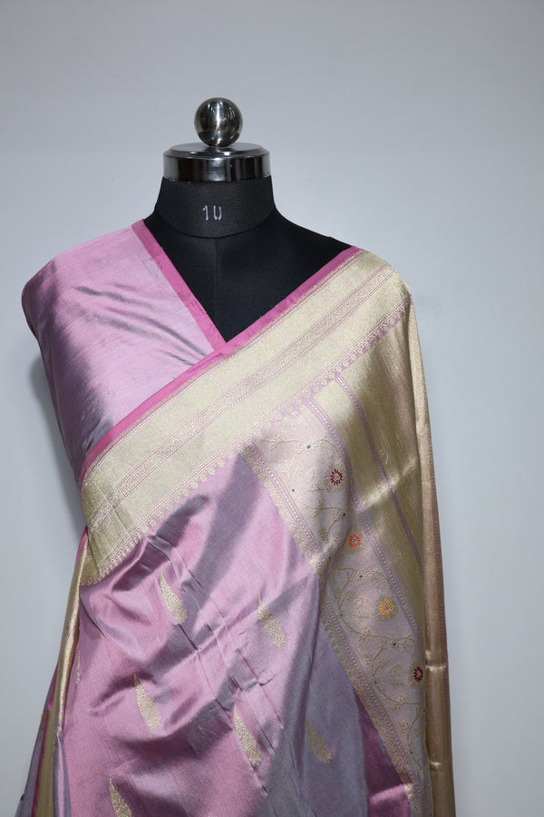 Pure Katan Silk Handwoven Banarasi Saree – Certified Handloom Kadua