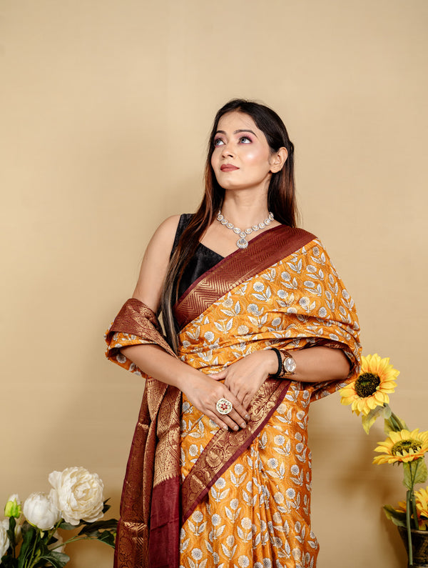 Banarasi Digital Printed Silk Saree